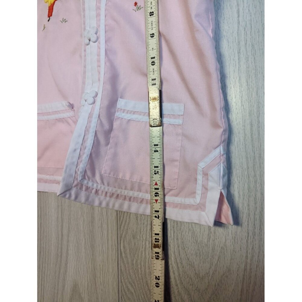 Vintage Chinese Kimono Plum Blossoms Kids Clothing Size 6 Pink Pajama Shirt Top - Picture 7 of 9